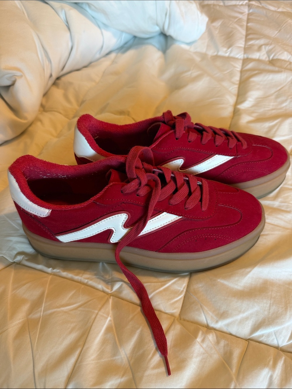 Madden Girl Red and White platform Sneakers for Kids